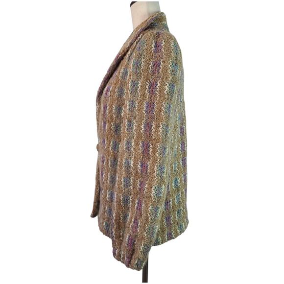 Donnkenny Tan Pink Lavender Lambswool Blend Lined Puff Princess Sleeve Jacket M - Picture 4 of 6